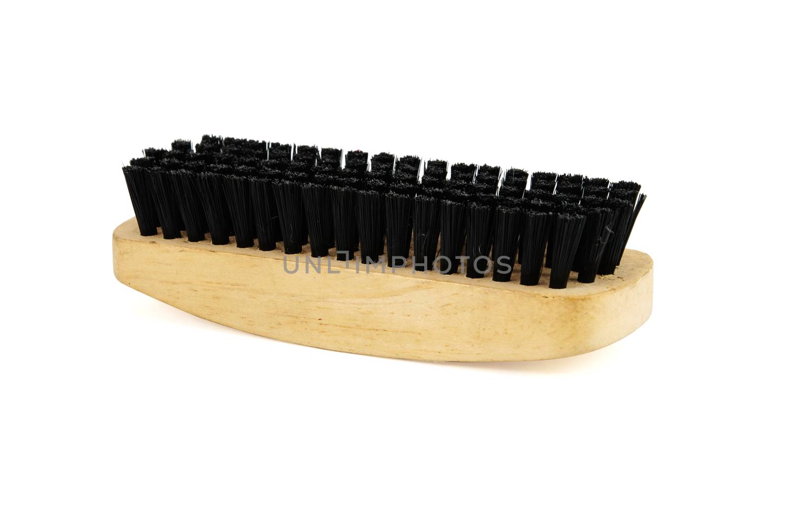 A wooden brush isolated on  white background with clipping path