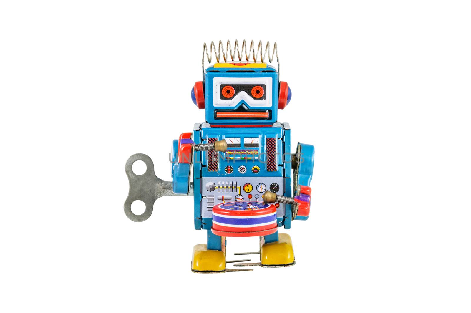 Retro robot toys isolated by NuwatPhoto