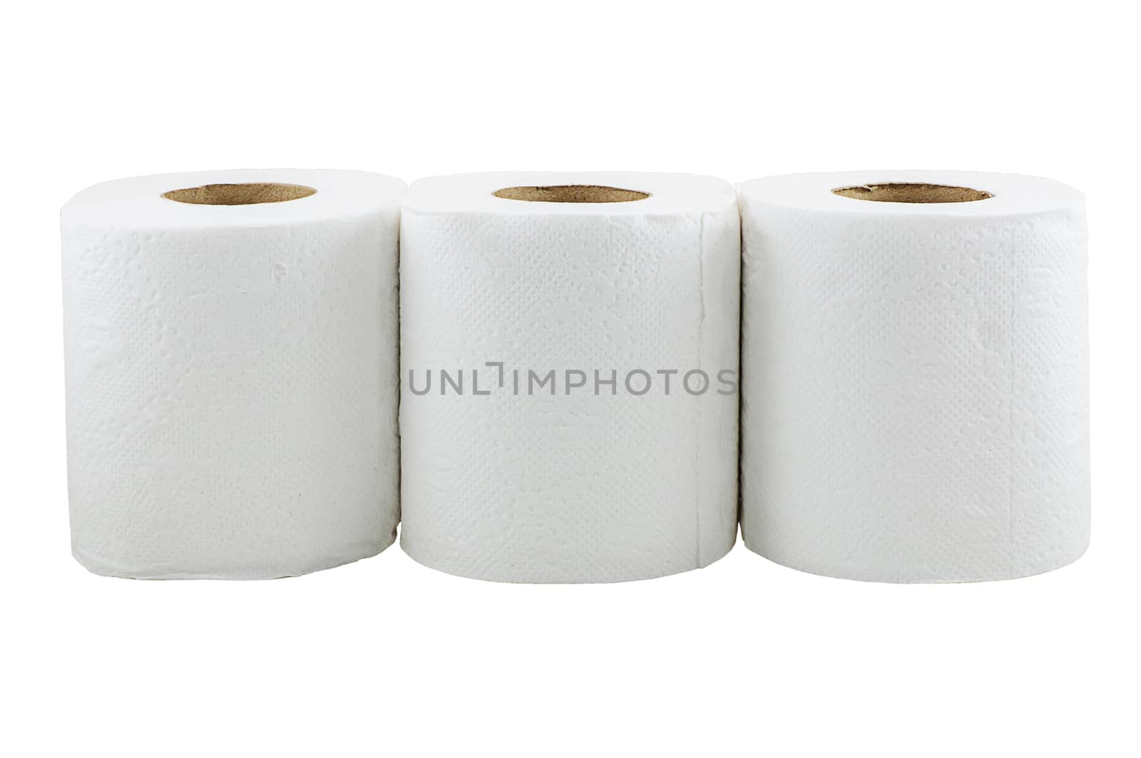 Toilet paper isolated on a white background with clipping path