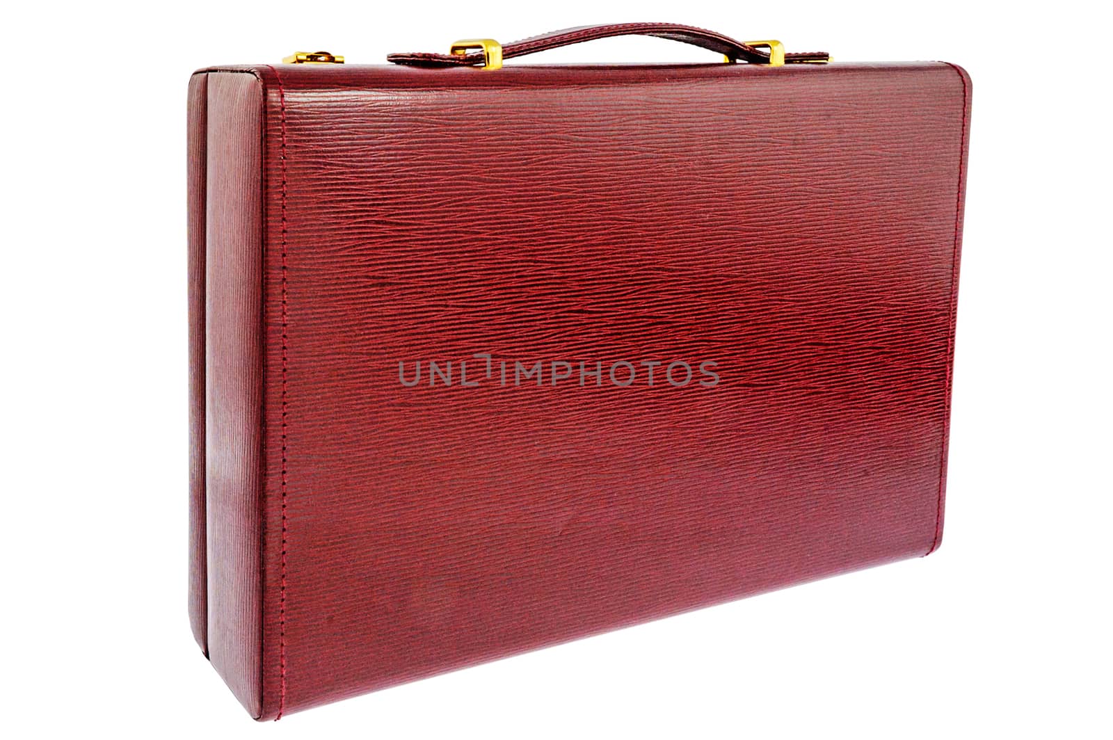 Leather box for jewelery isolated by NuwatPhoto