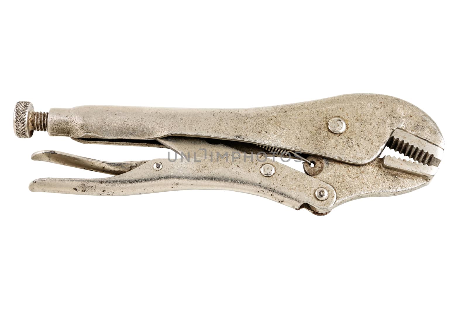 Locking pliers isolated by NuwatPhoto