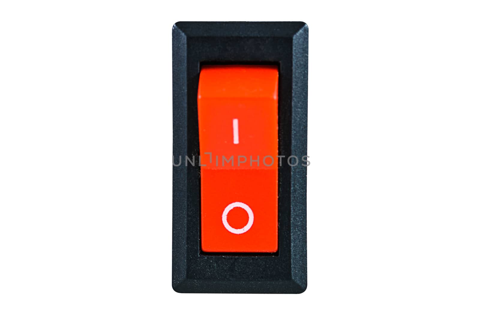 Power switch isolated on white background with clipping path