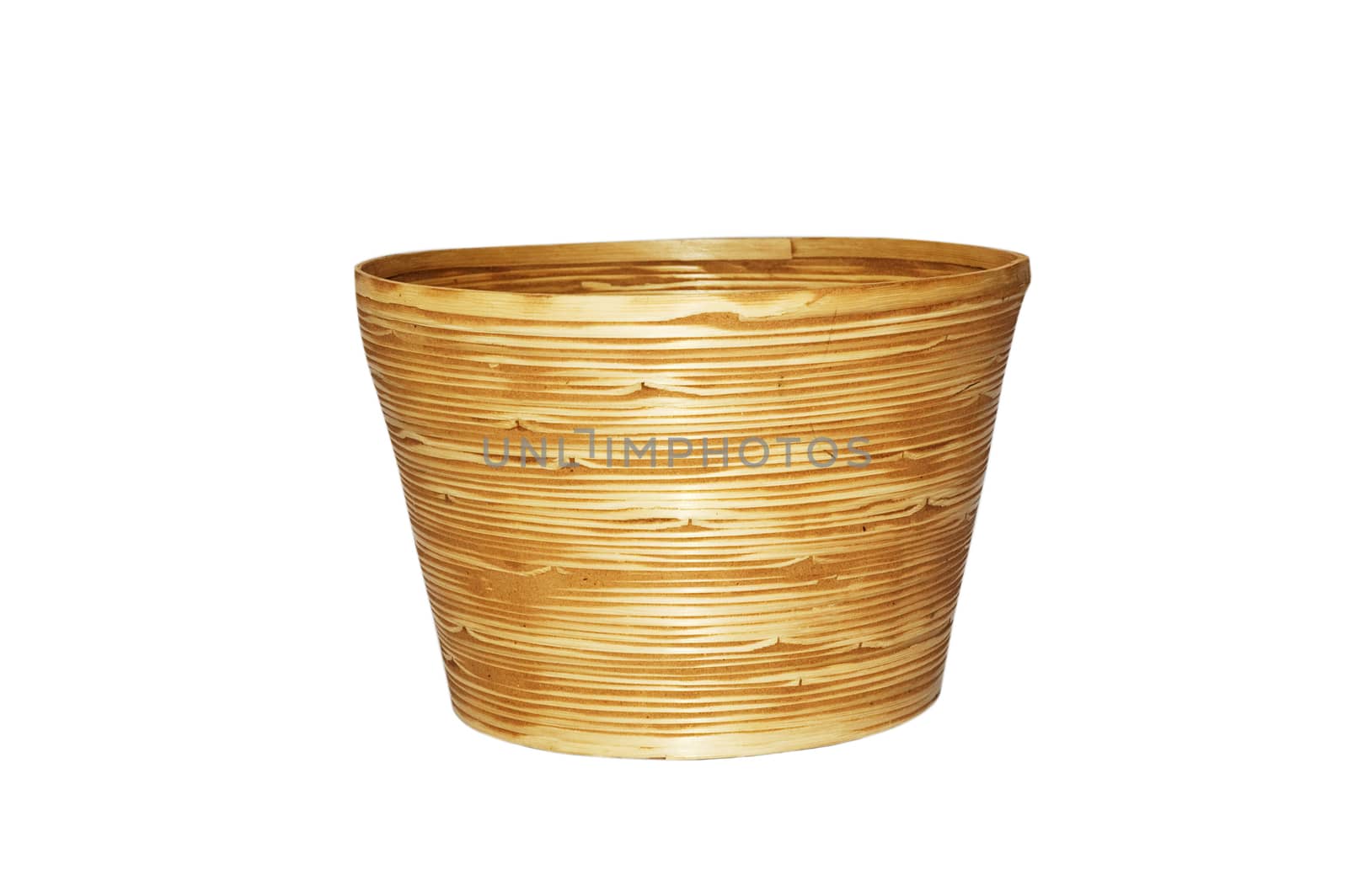 Bamboo basket isolated on white background 