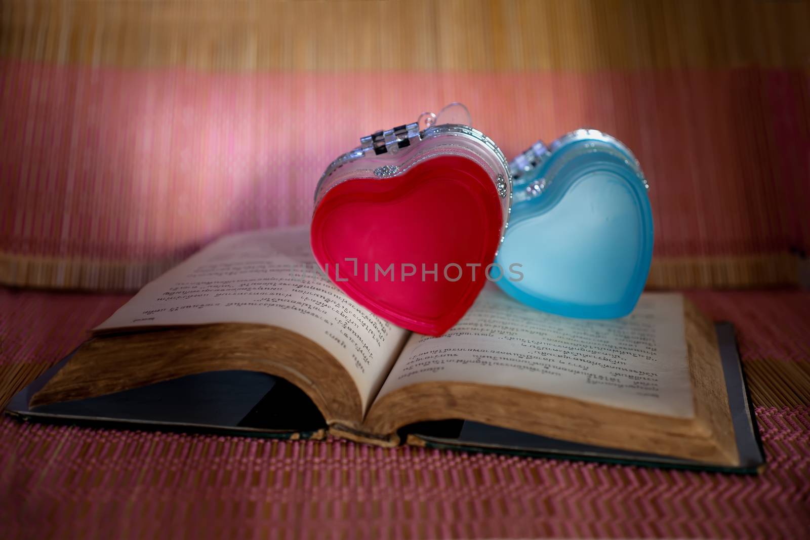red heart on opened book. by amnarj2006