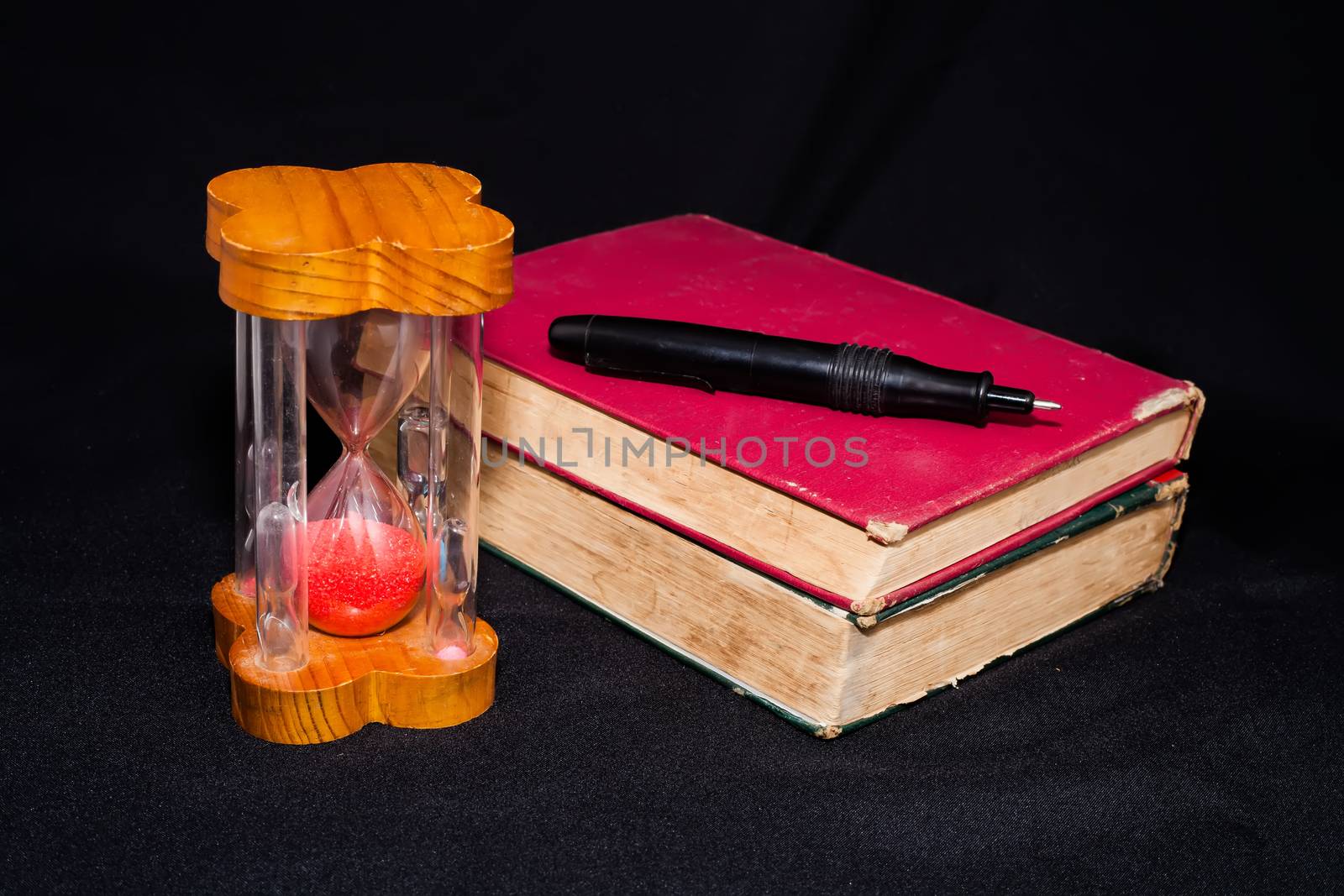 vintage book and hourglass by amnarj2006
