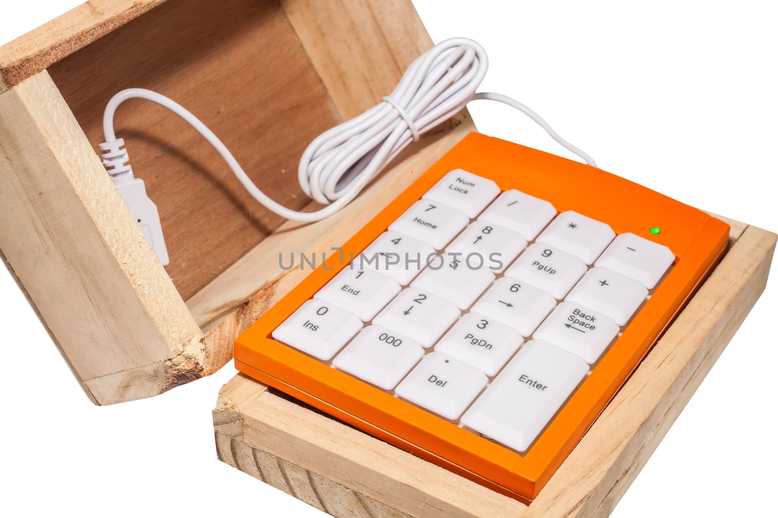 number on keypad in wood box