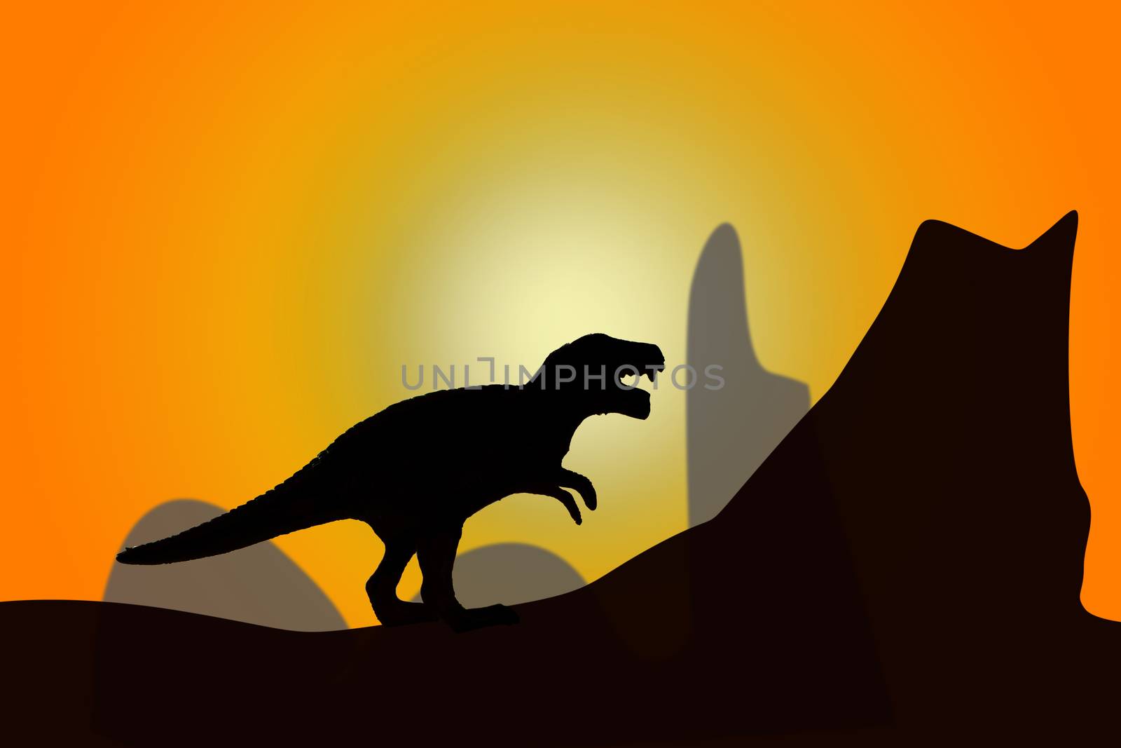 Silhouette of dinosaur
