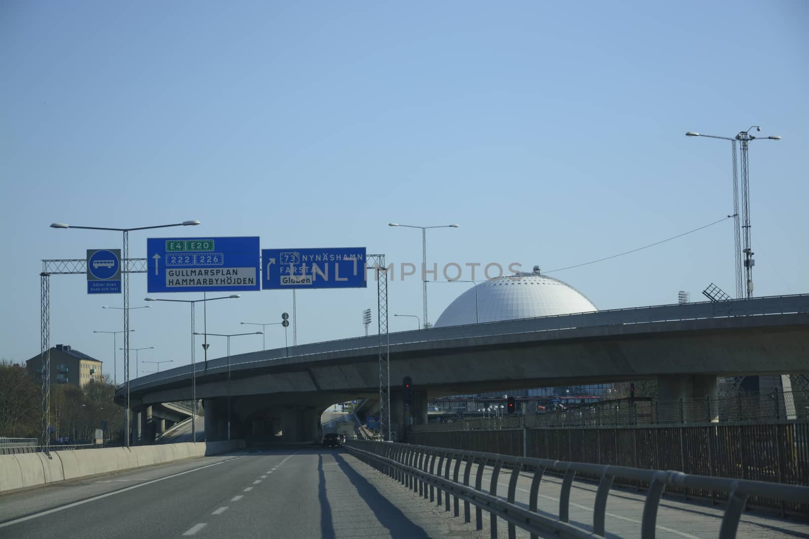 STOCKHOLM, SWEDEN ON APRIL 20, 2014: Road infrastructure on April 20, 2014 just outside central Stockholm, Sweden.