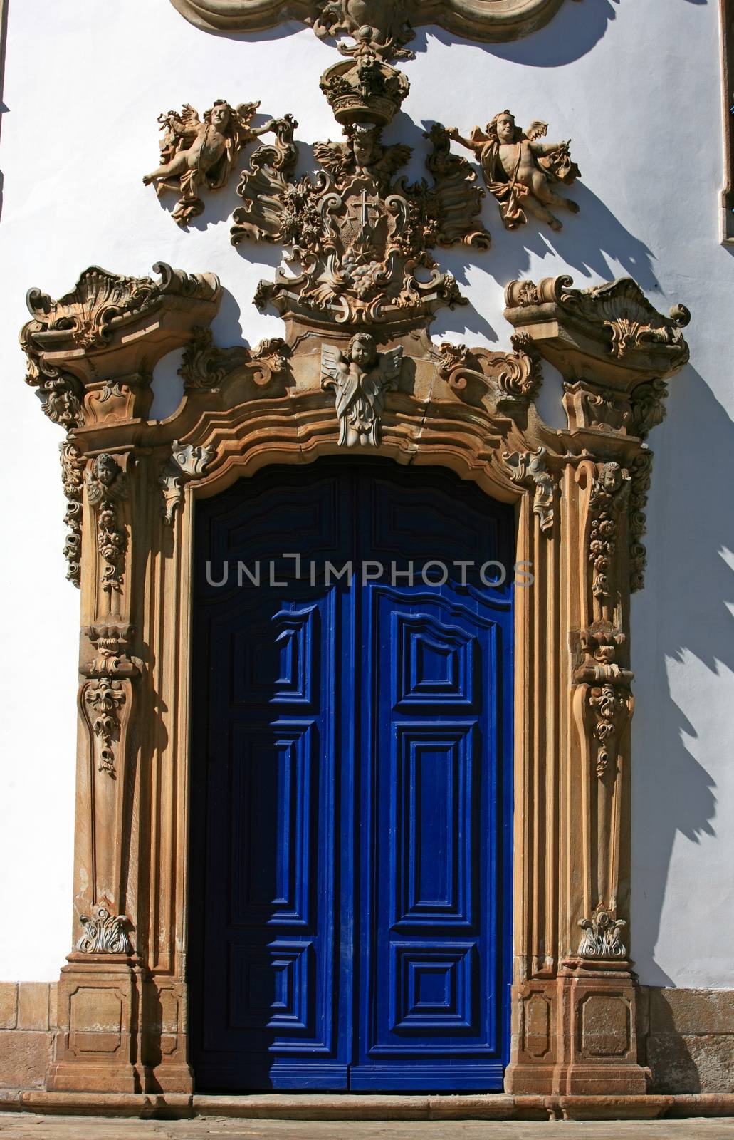 church door detail Ouro Preto Brazil by PIXSTILL