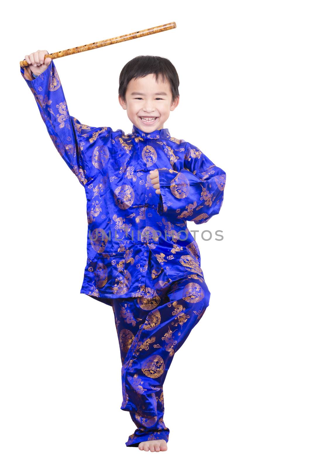 Cute boy wearing  traditional Chinese garment