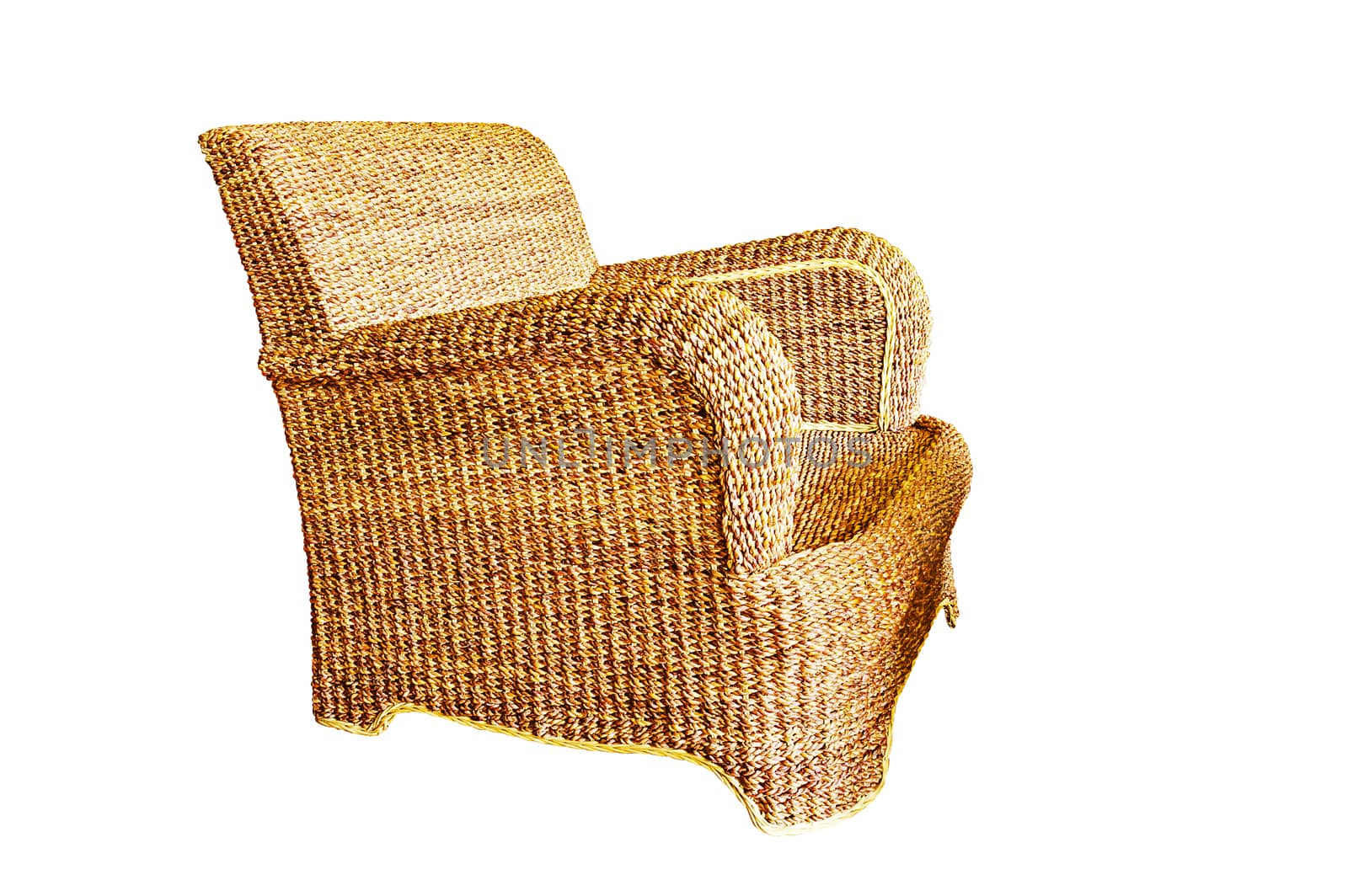 Wicker chair isolated on white background