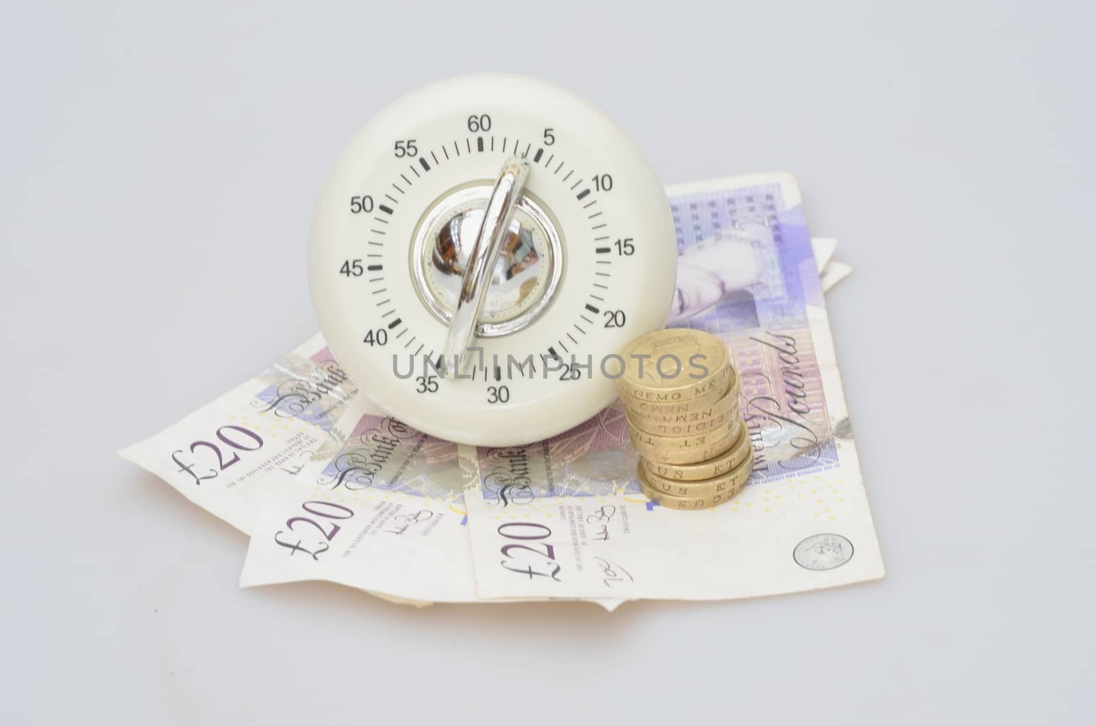 Timer with pounds and coins