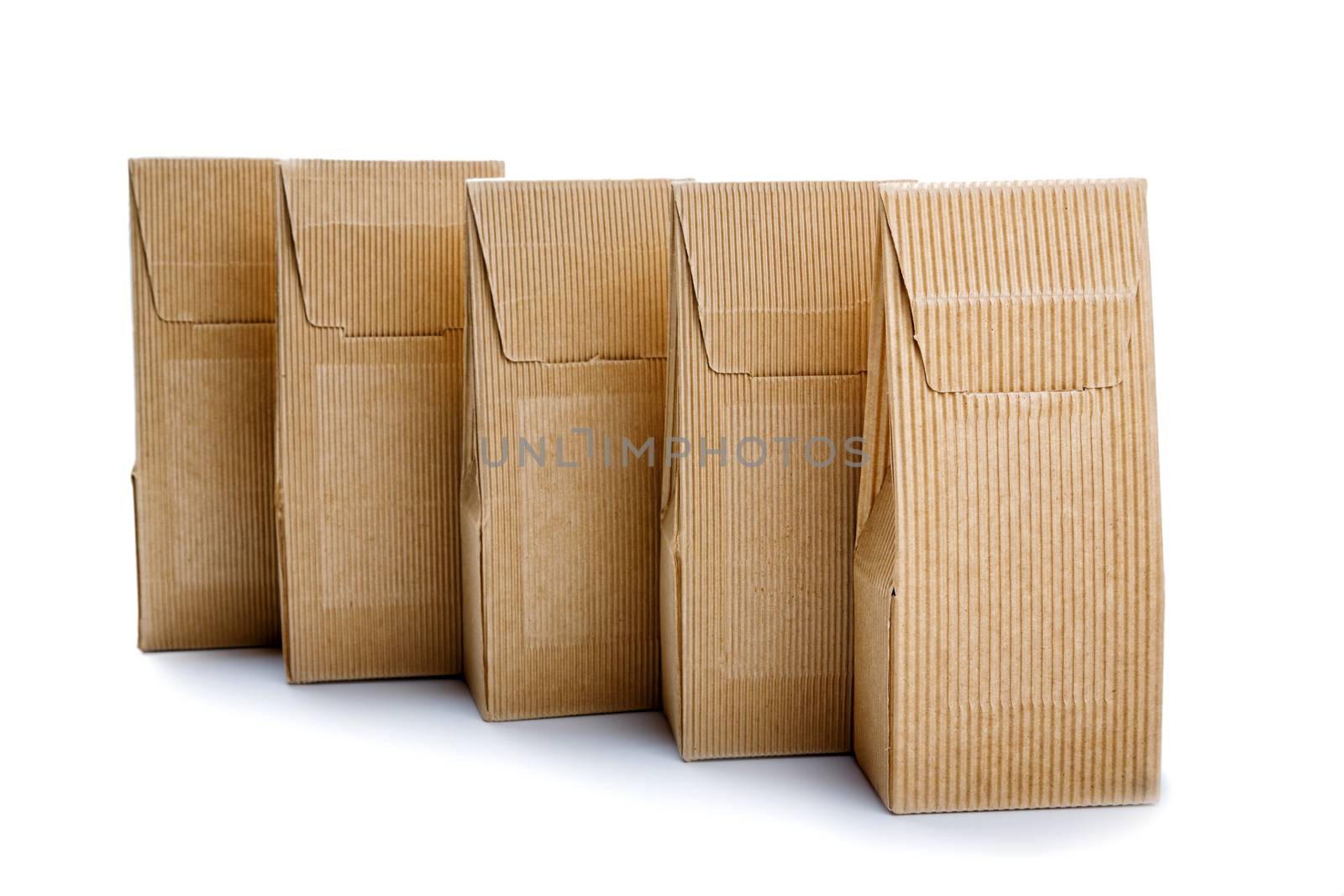 boxes from the goffered cardboard isolated on a white background by alarich