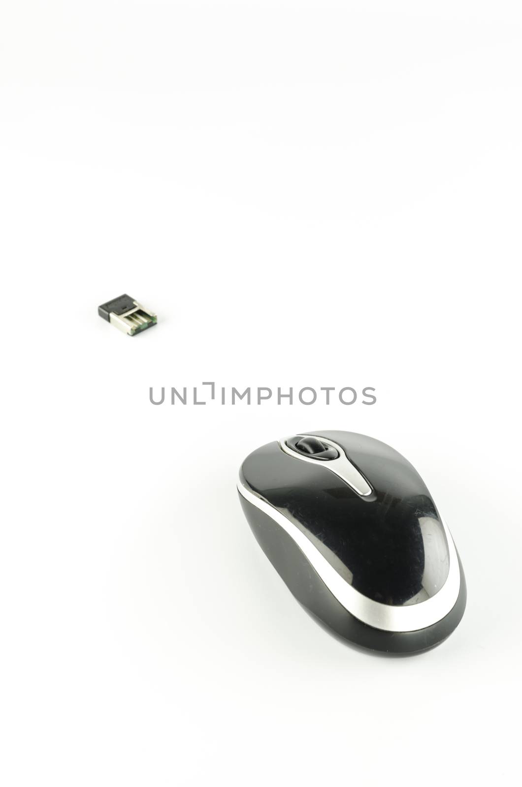 computer wireless mouse on a white background