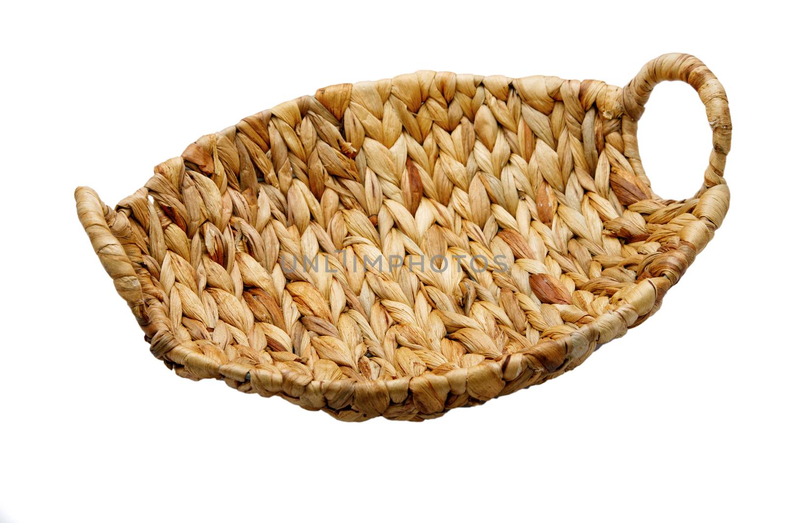 Wattled basket isolated on a white background