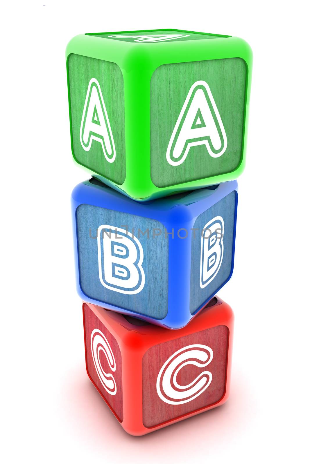 A Colourful 3d Rendered Illustration of ABC Building Blocks