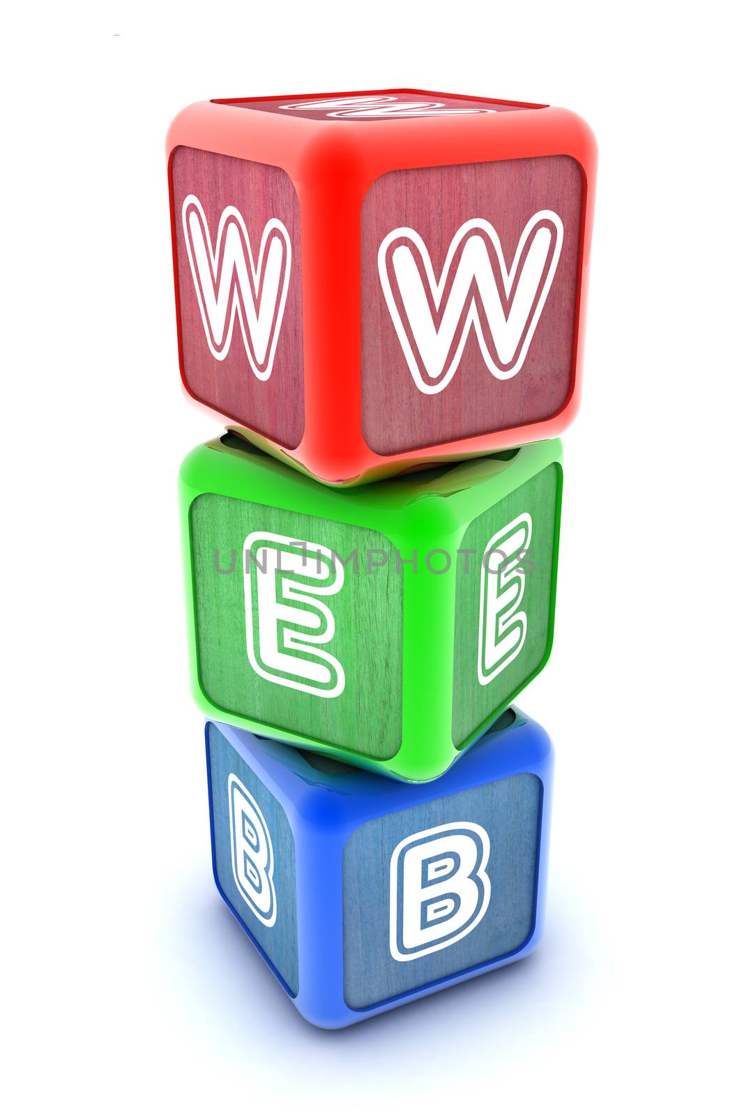 A Colourful 3d Rendered Illustration of Internet WEB Building Blocks