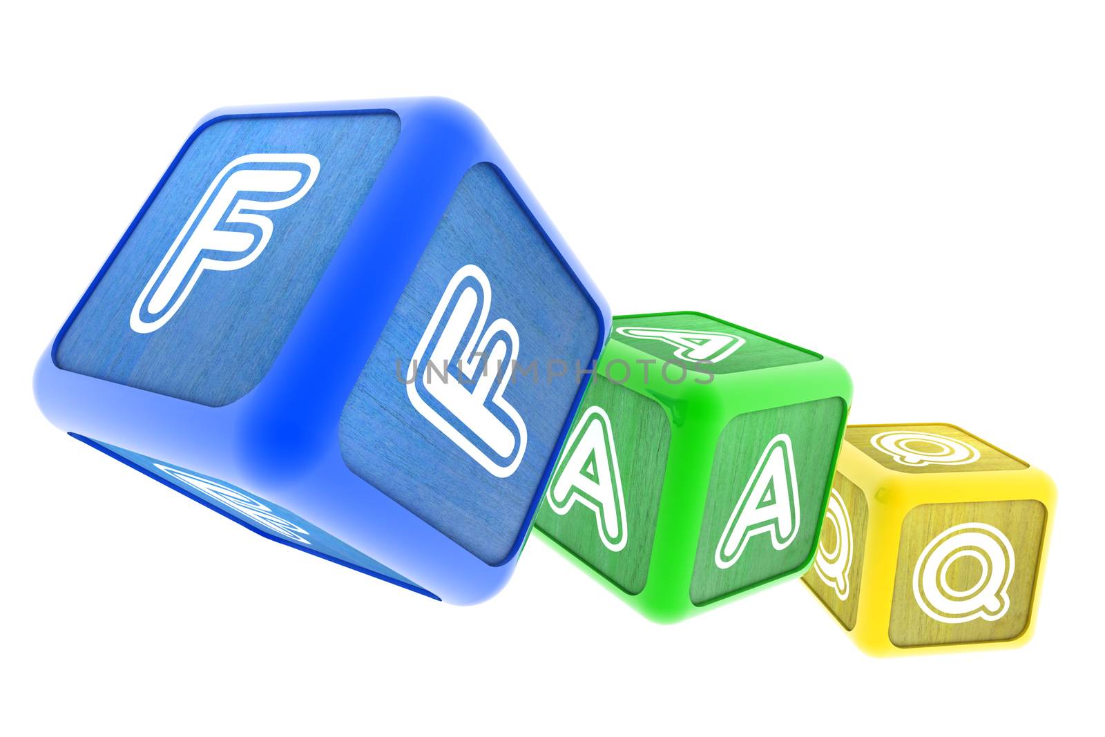 A Colourful 3d Rendered Illustration of FAQ Building Blocks