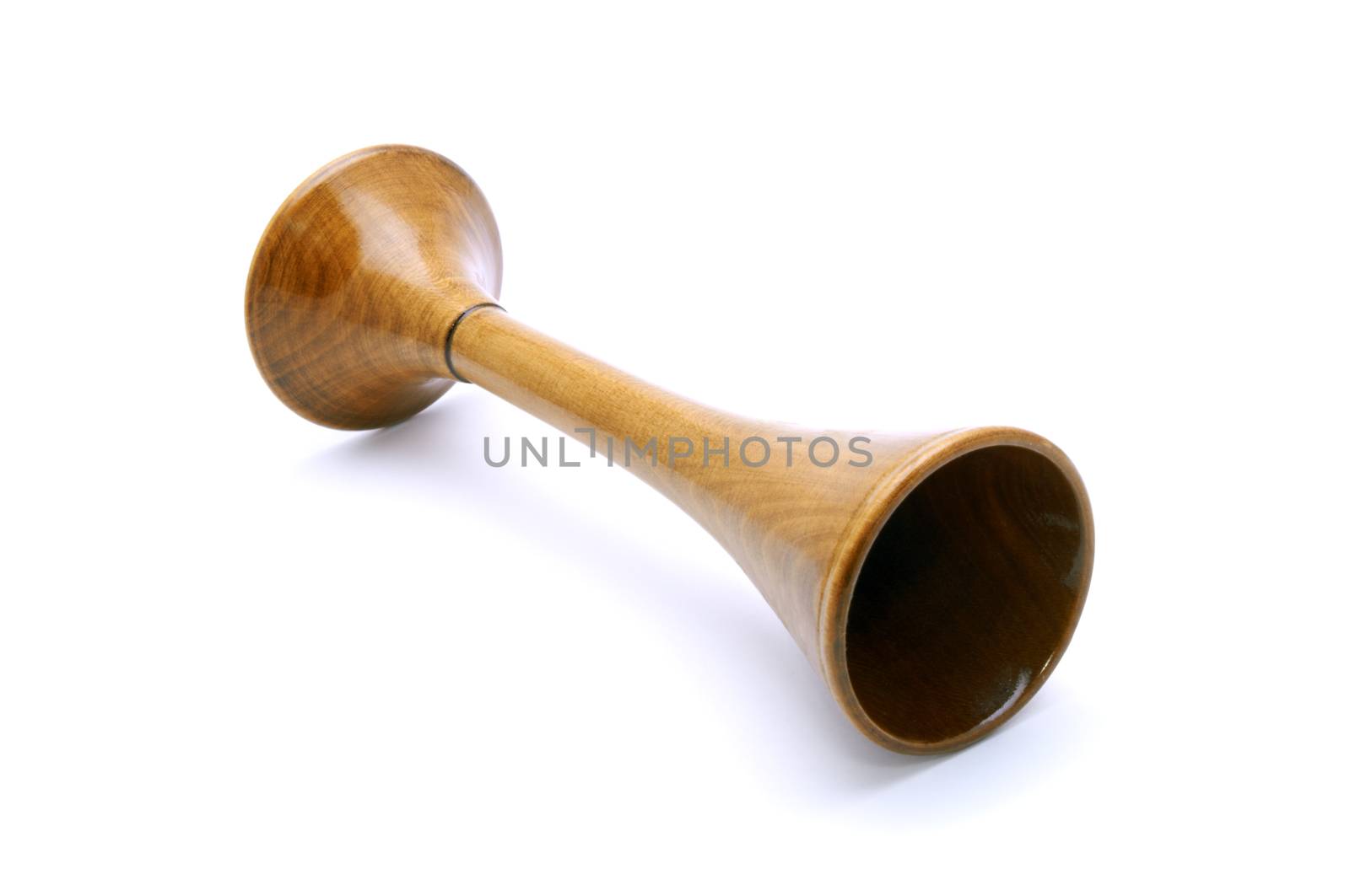 Wooden stethoscope isolated on a white background
