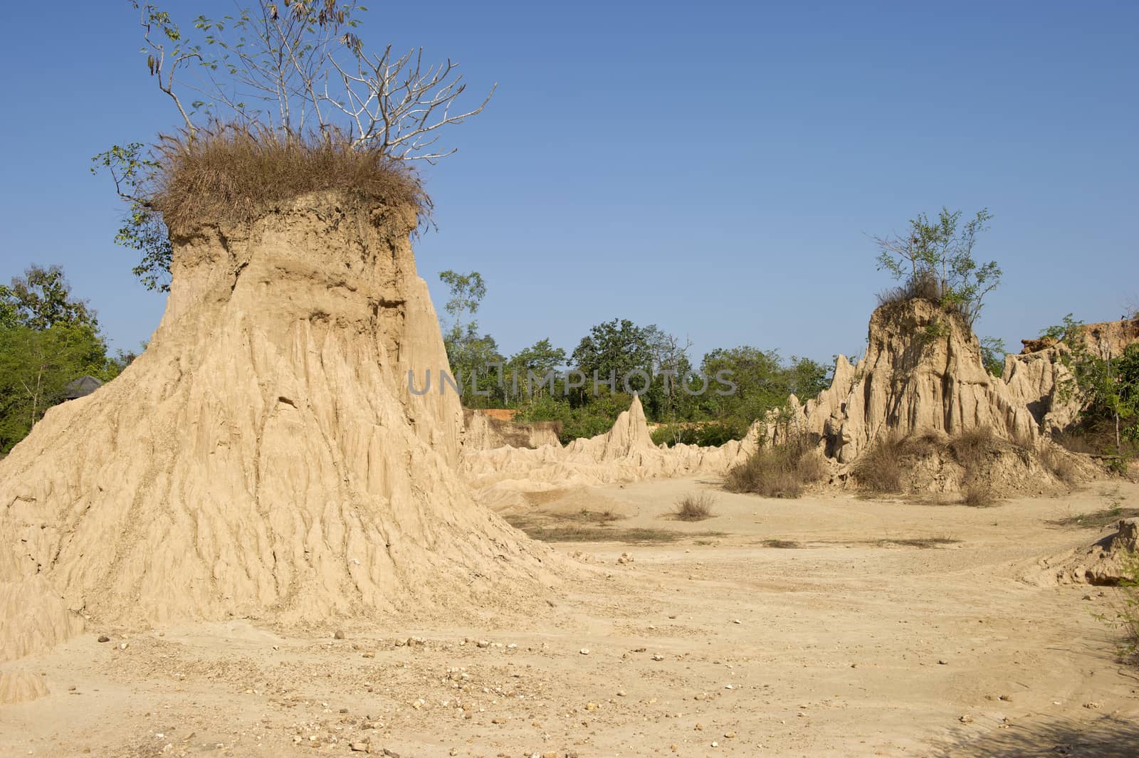 Happened from the soil erosion of Rain and wind naturally, Nan,Thailand