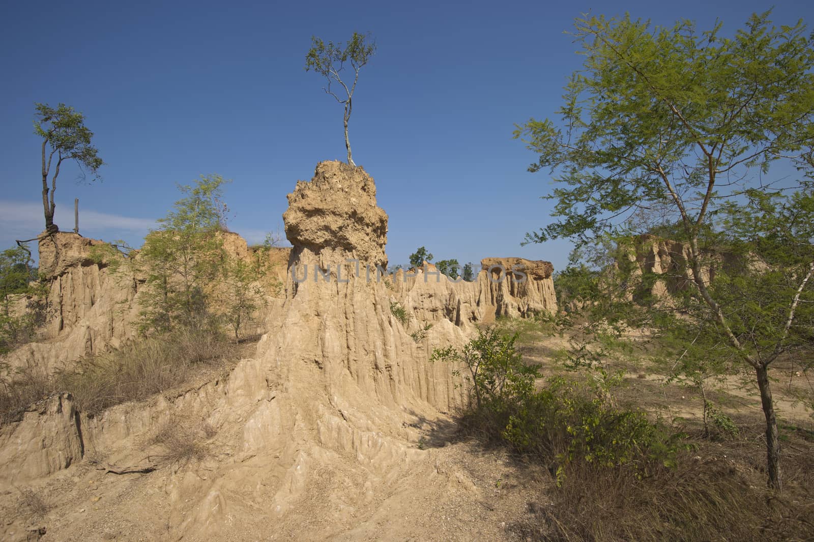 Happened from the soil erosion of Rain and wind naturally, Nan,Thailand