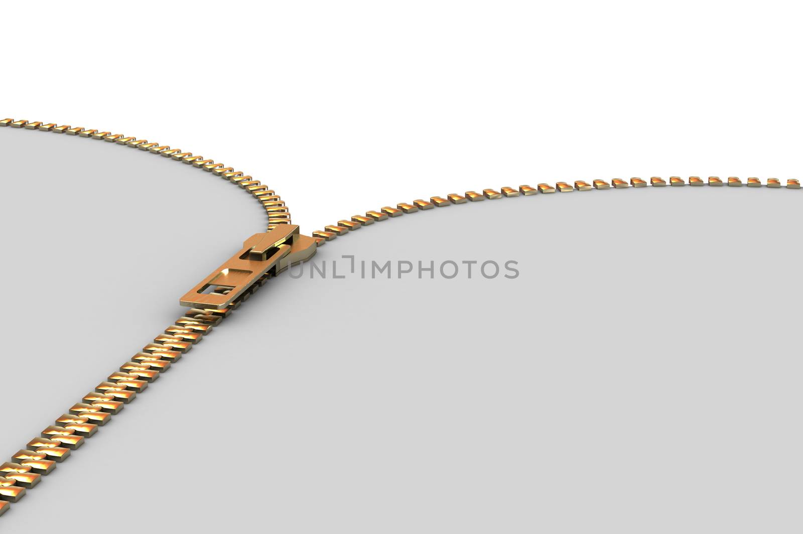 A Colourful 3d Rendered Illustration of a Gold Zipper Opening