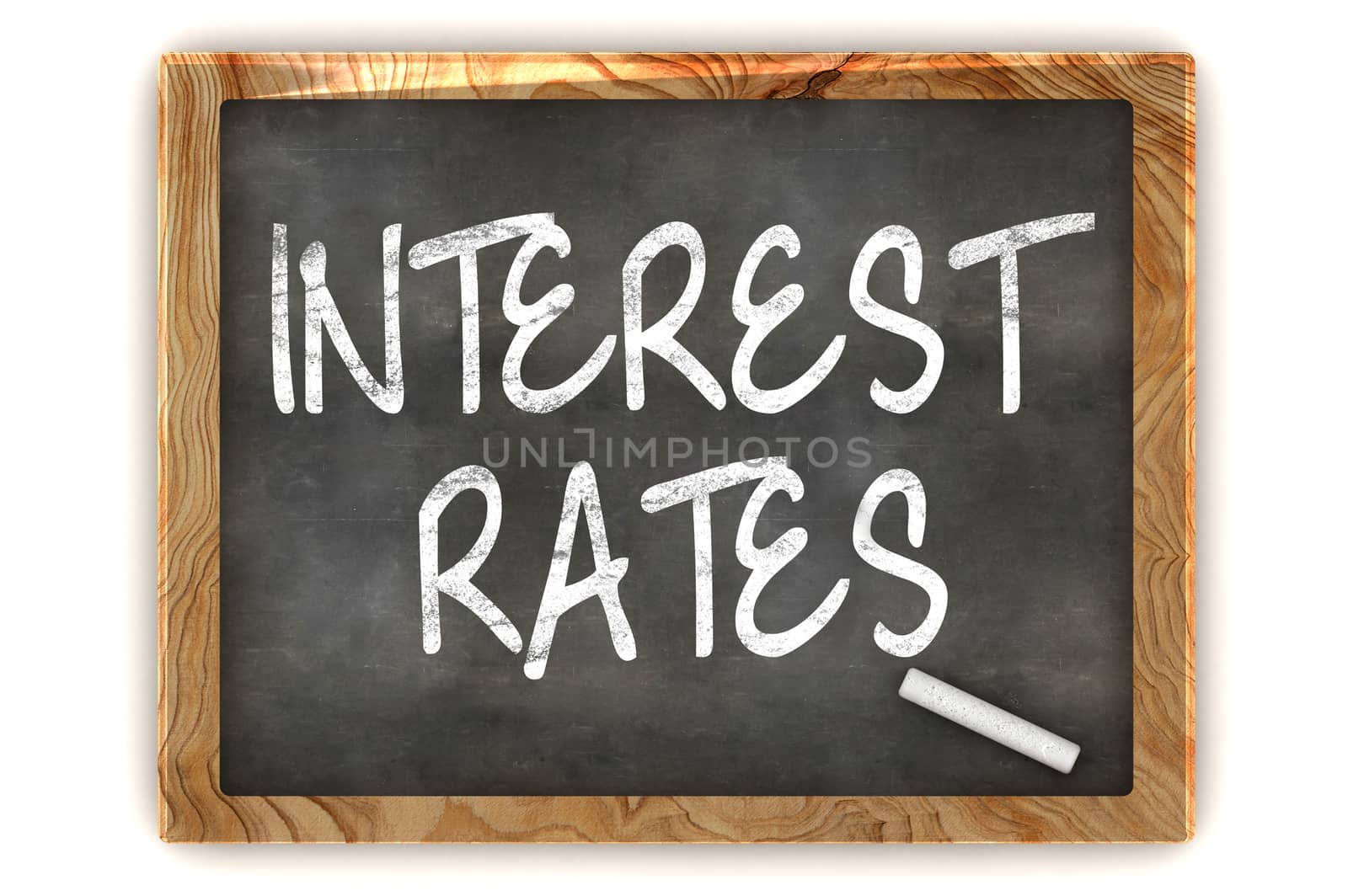 A Colourful 3d Render Interest Rates Concept Blackboard Illustration