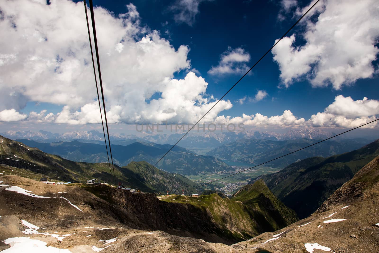 The elevator in the high Alps mountains