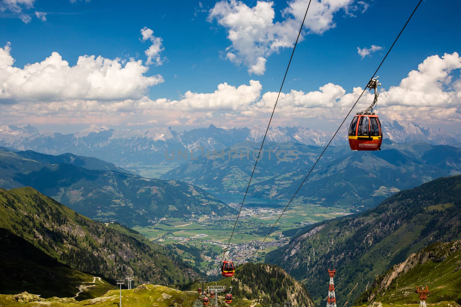 The elevator in the high Alps mountains