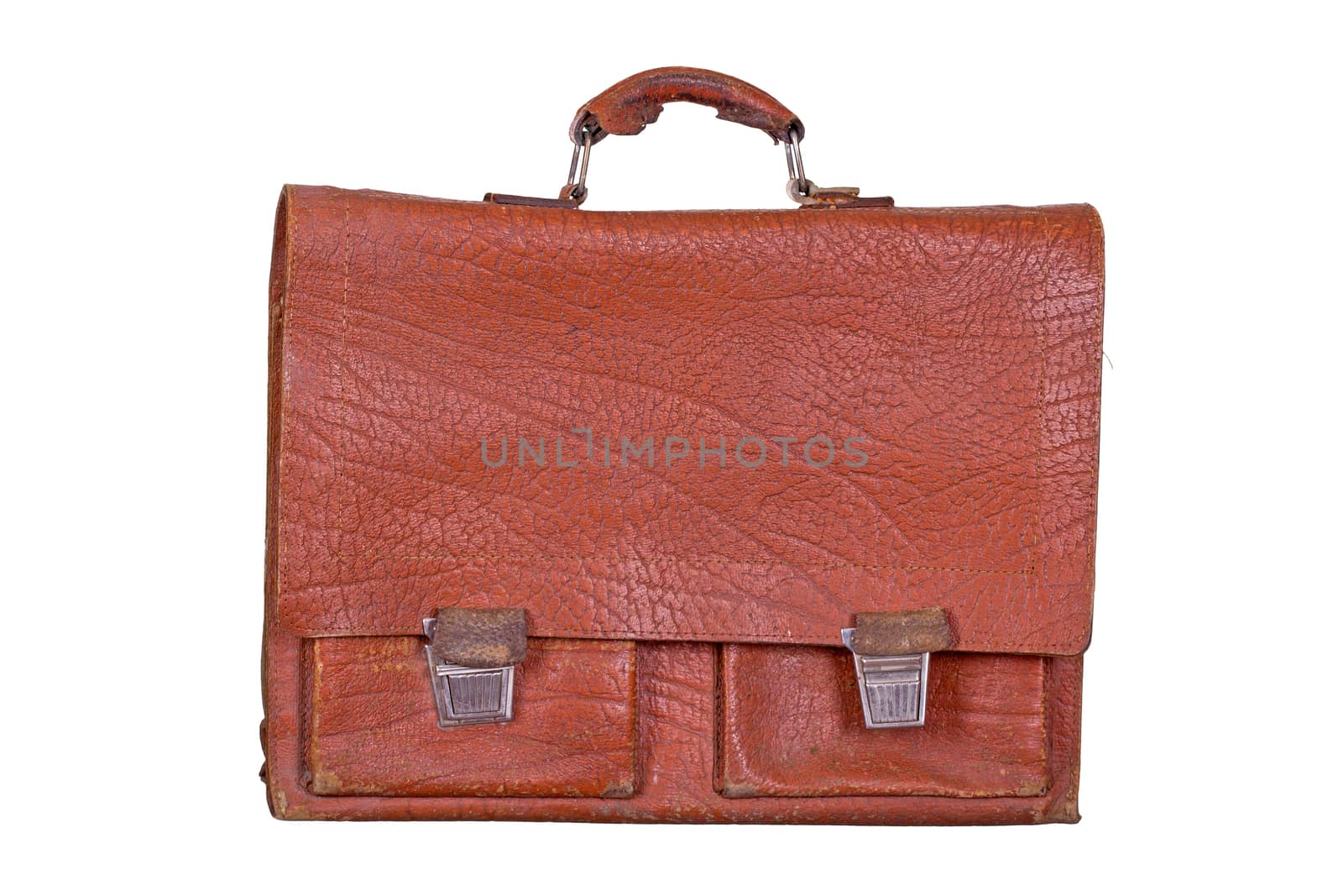 old leather briefcase