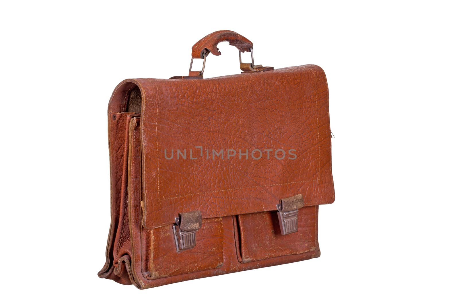 old leather briefcase