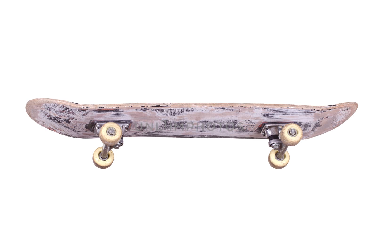 old used wooden skateboard