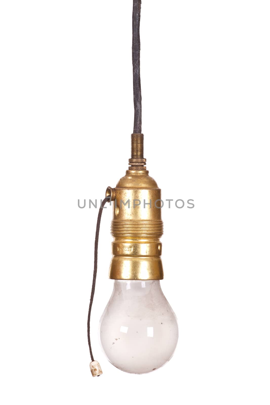 very old bulb fitting with light