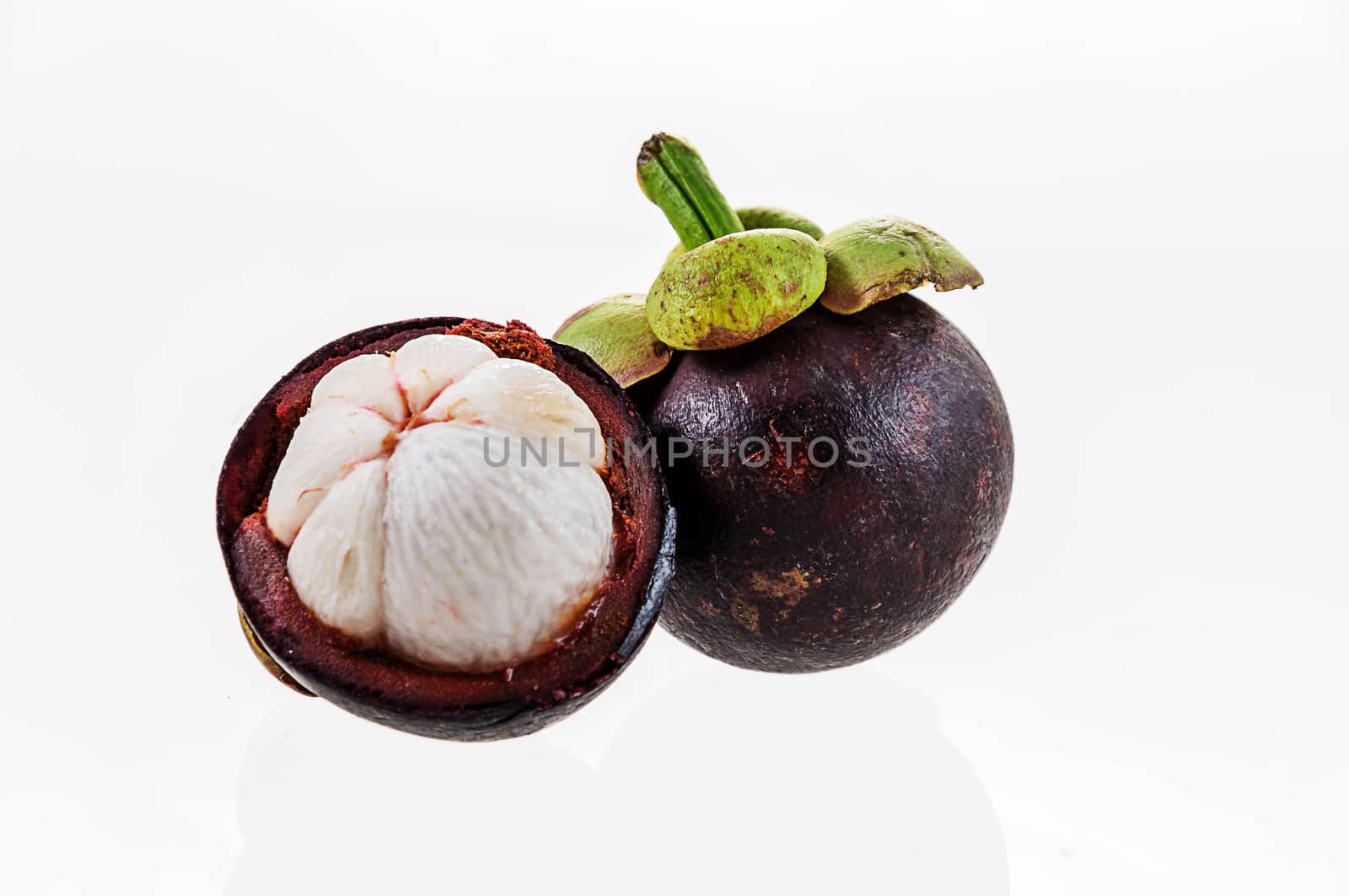 Mangosteen Thai fruit isolated on white background