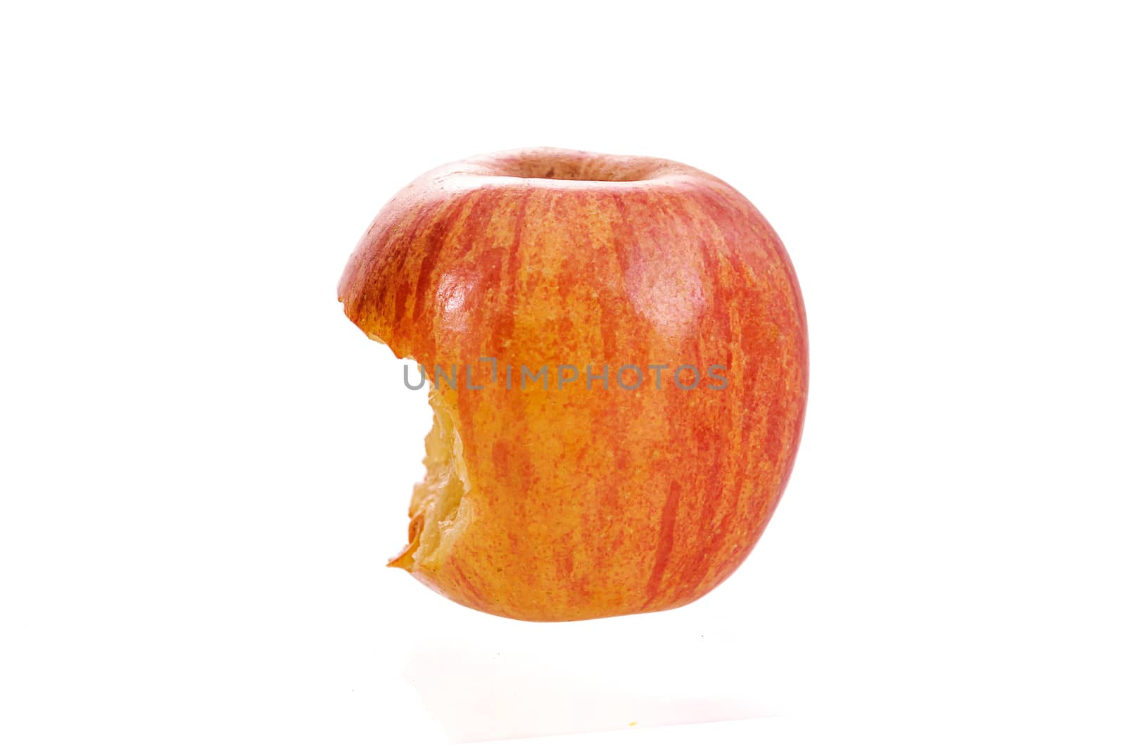 Apple bitten isolated on white background