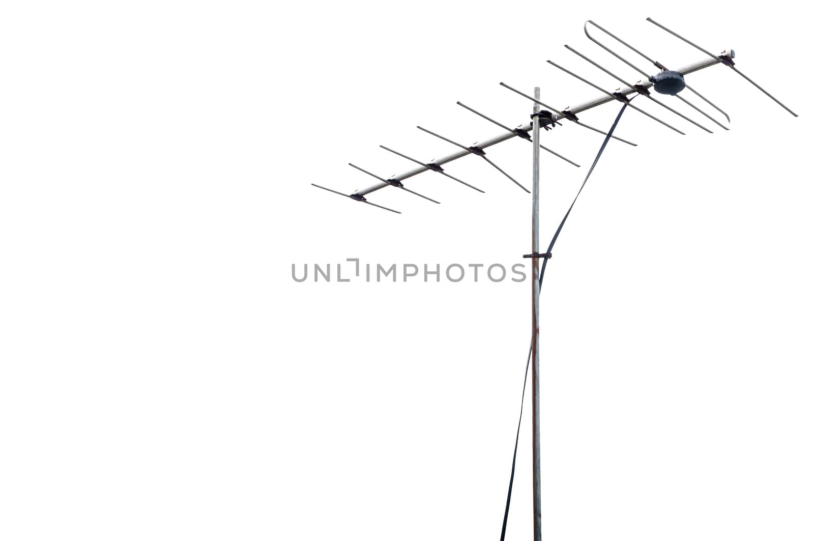 Television antenna isolated on white backggound