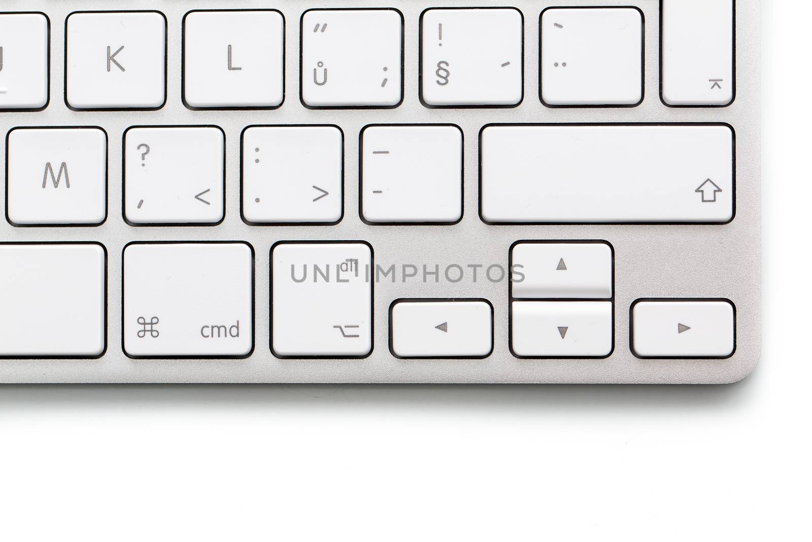 Modern keybord on white
