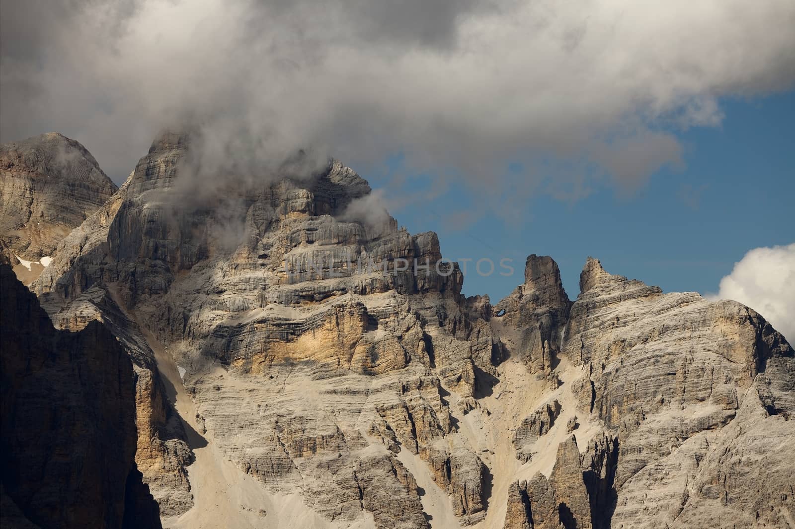 High mountain cliffs in the Dolomites