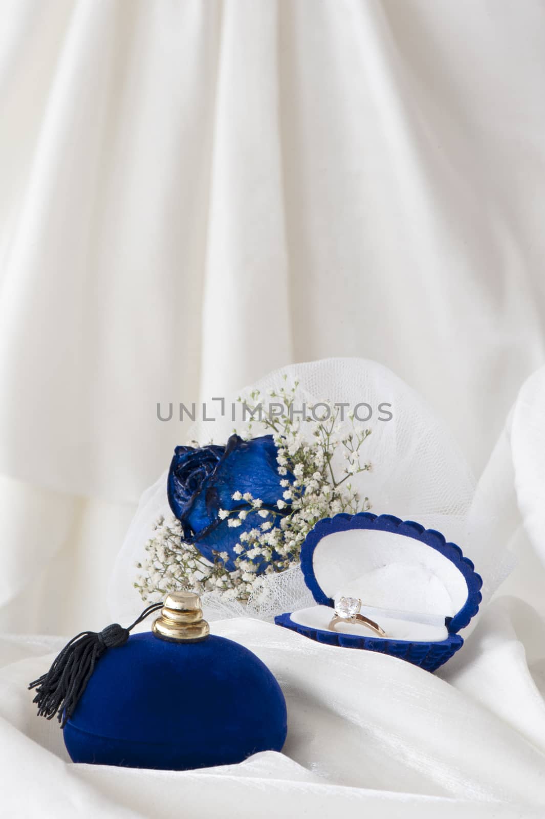 a  blue roses and wedding rings by carla720