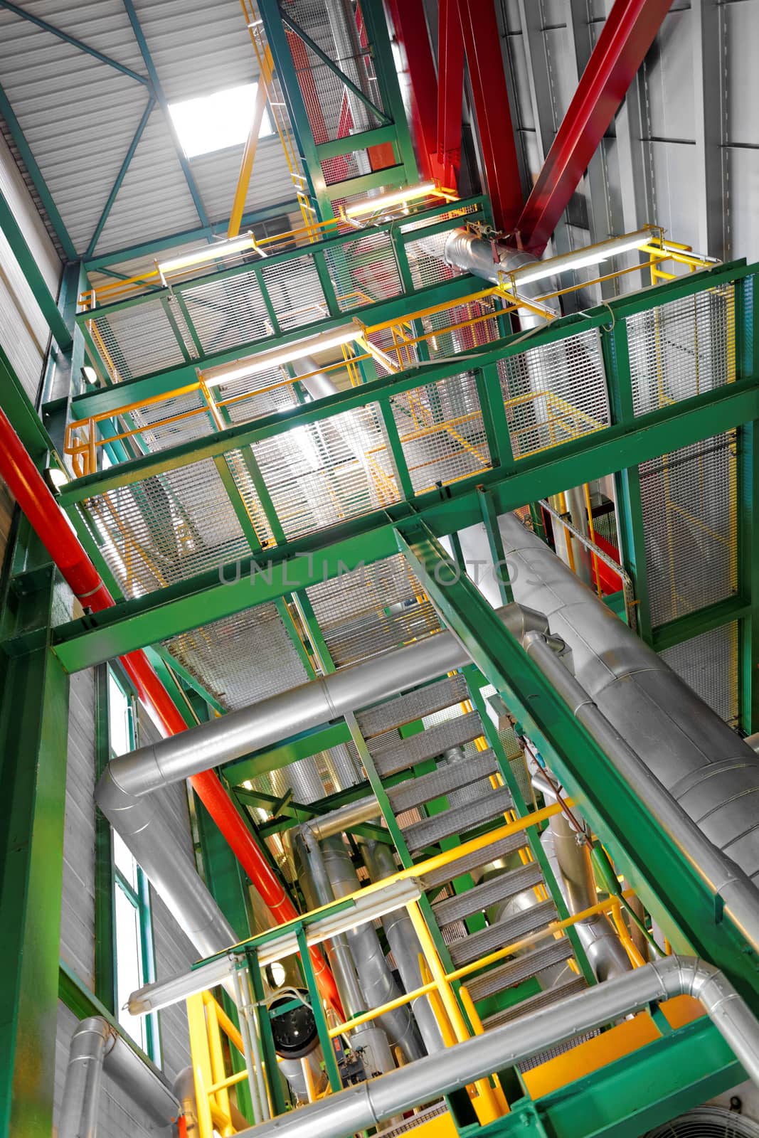 Industrial interior of a thermal power plant