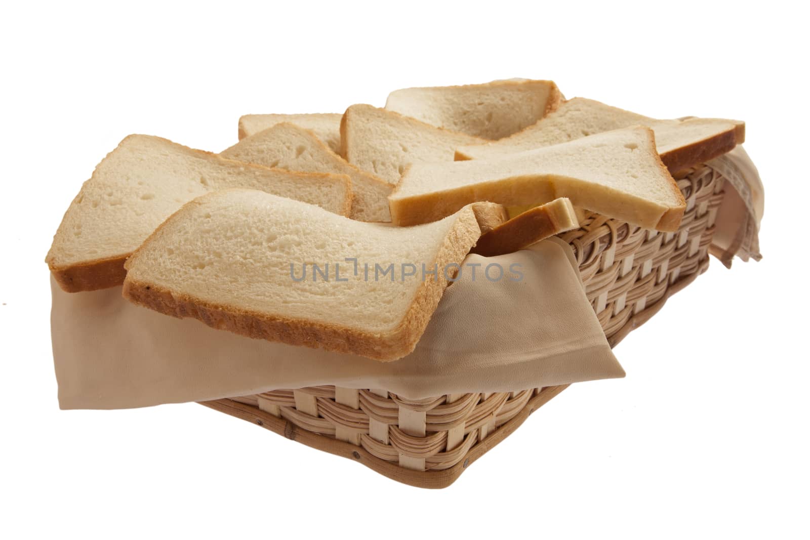 Sliced white bread in a basket  by haiderazim