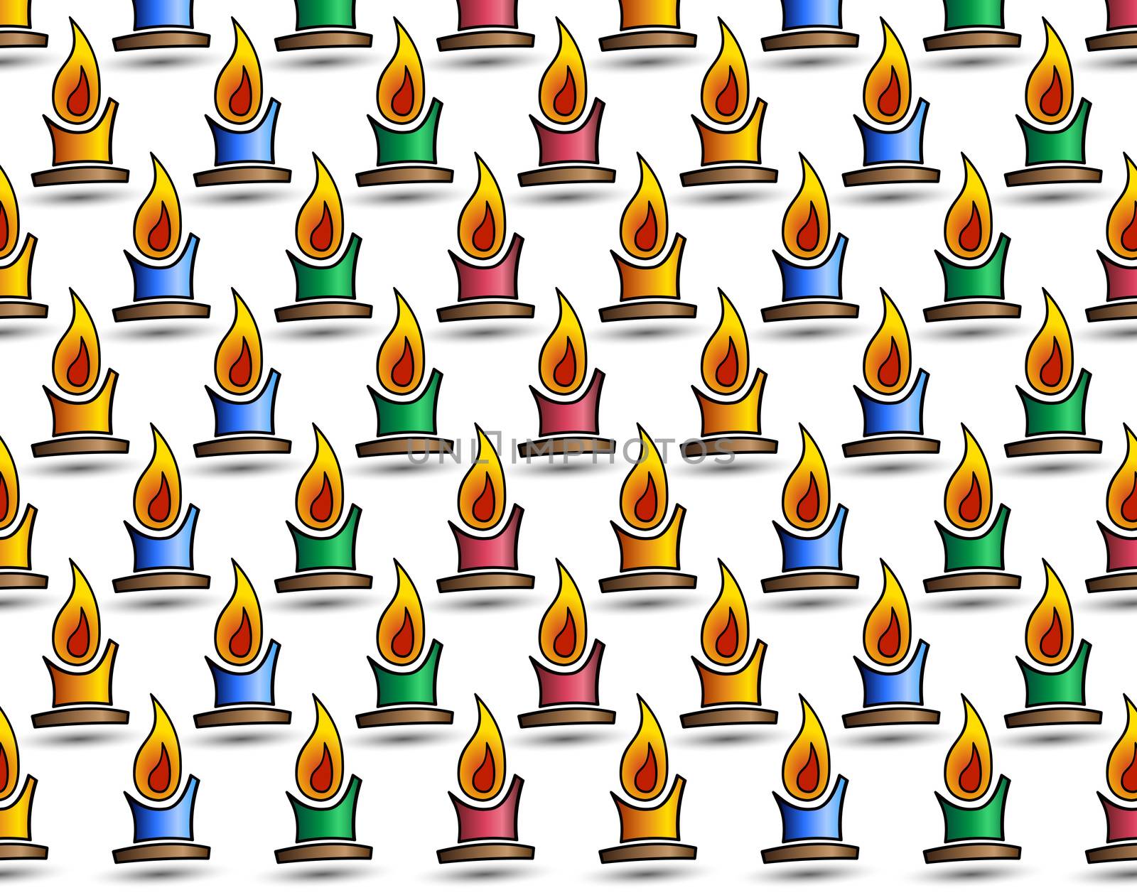 background or fabric small nicely colored candles