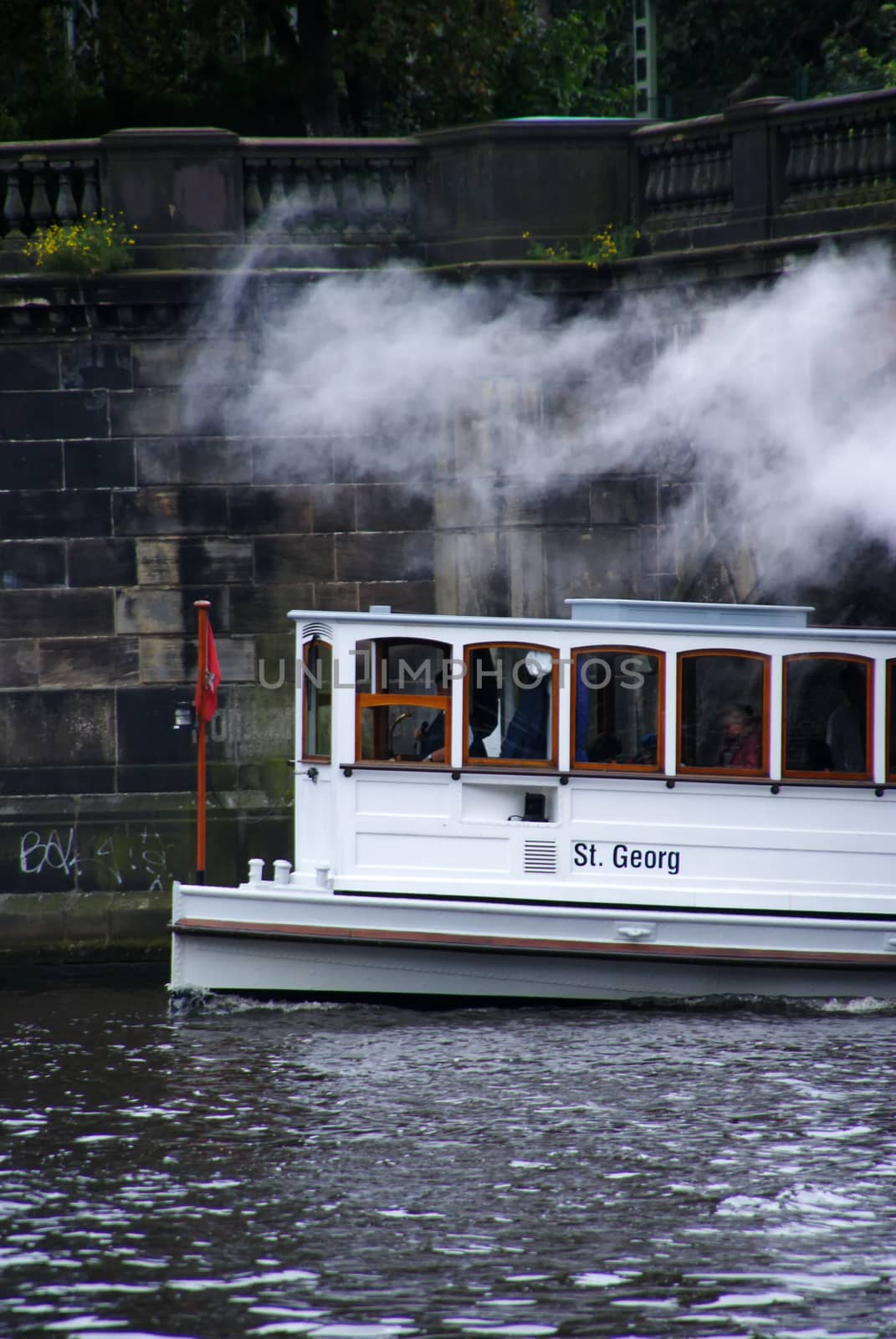 A barge on the river Alster in Hamburg.