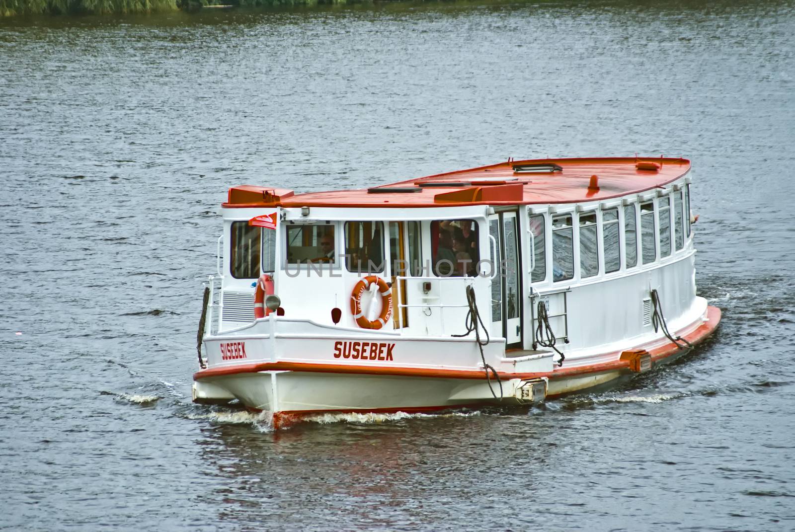 A steamboat on the Alster in Hamburg, north Germany.