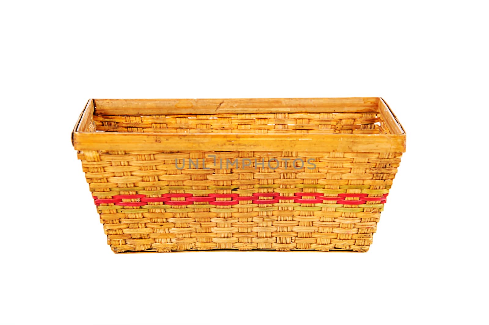 Empty bamboo basket by NuwatPhoto