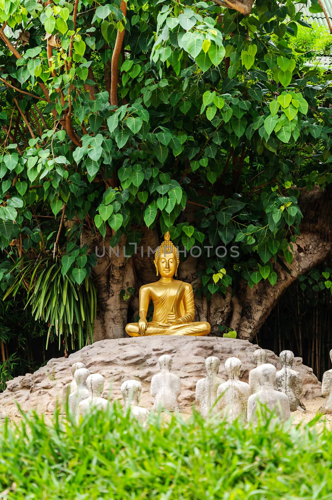 Buddha under the Bo tree at Wat Phan-Tao temple in Chiang mai,Thailand