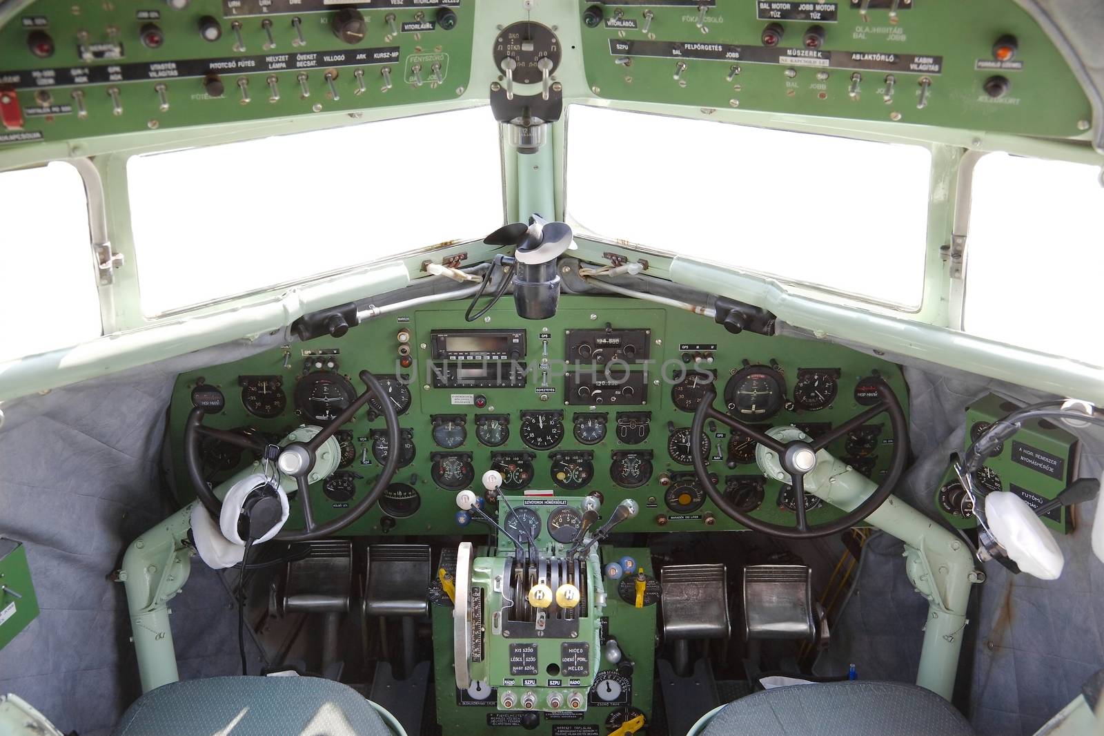Cockpit of an old airplane