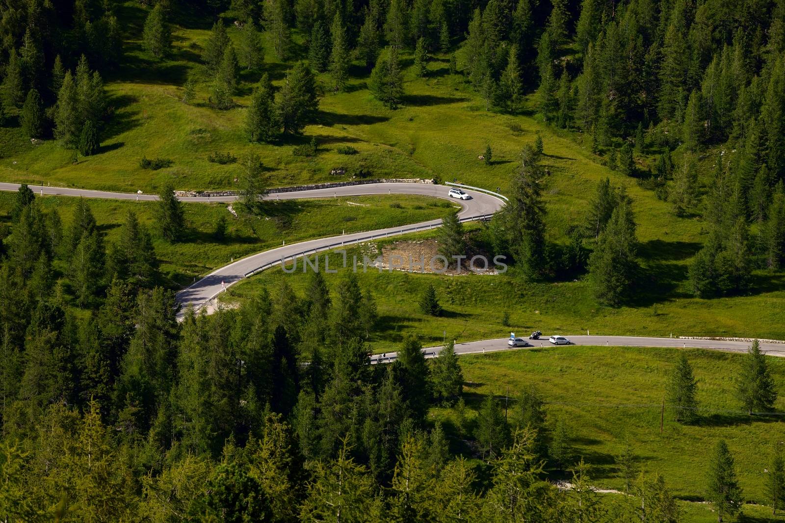 Road of a high mountain pass