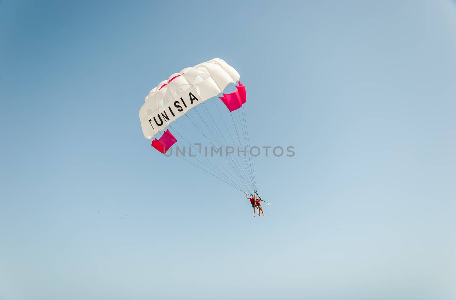 tandem parasailing in summer in Tunisia