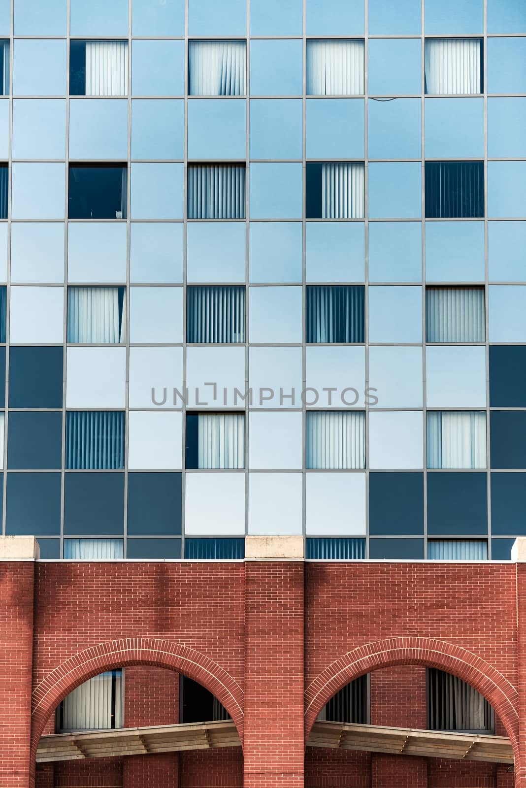 Shot of modern building midday with many windows